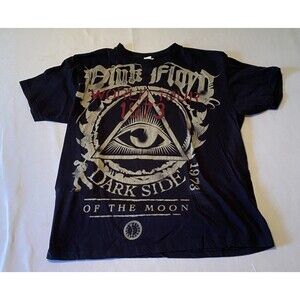 Pink Floyd Shirt Mens Large Black Dark Side Of The Moon Concert Band Tee